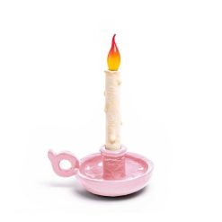 Seletti Lampes Sans Fil | Lampe Sans Fil Rechargeable Grimm Bugia Plastique Rose / H31Cm - Usb - Seletti