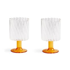 & klevering Verres | Verre A Vin Twirl Verre Orange / Set De 2 - & Klevering