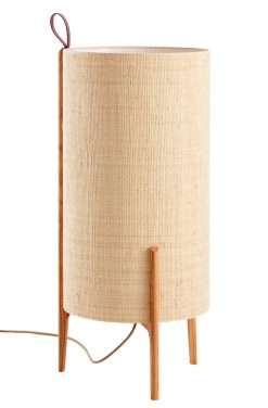 Carpyen Lampes De Sol | Lampe A Poser Greta Tissu Beige Bois Naturel / O 40 X H 90 Cm - Carpyen