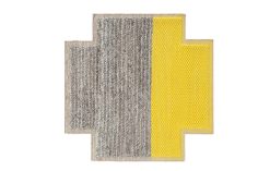 Gan Tapis | Tapis Mangas Space Plait Tissu Jaune / 160 X 160 Cm - Gan