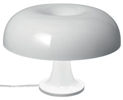 Artemide Lampes De Table | Lampe De Table Nessino Plastique Blanc / O 32 Cm - Reedition 1960S - Artemide