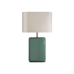 RED Edition Lampes De Table | Lampe De Table Bourbon Tissu Bois Vert / H 49 Cm - Red Edition