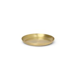 Ferm Living Plateaux Et Plats De Service | Plateau Basho Or Metal Round / Laiton - O 9,5 Cm - Ferm Living