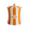 Jonathan Adler Boites Et Conservation | Boite Vice - Woof Ceramique Orange / O 16 X H 20 Cm - Jonathan Adler