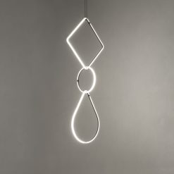 Flos Suspensions | Suspension Arrangements 1 Led Metal / 3 Elements - H 180 X L 52 Cm - Flos