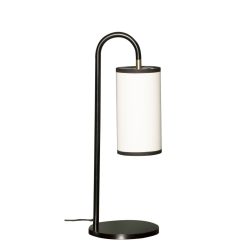 Maison Sarah Lavoine Lampes De Table | Lampe De Table Tokyo Tissu Blanc Noir / H 43 Cm - Maison Sarah Lavoine