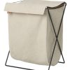 Ferm Living Paniers Et Petits Rangements | Panier A Linge Herman Tissu Blanc Beige / Pliable - Ferm Living