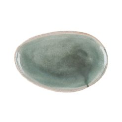 Jars CÉramistes Plateaux Et Plats De Service | Plat Wabi Ceramique Vert / Ovale - 25 X 36 Cm - Gres Fait Main - Jars Ceramistes