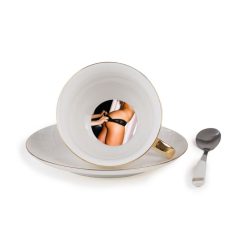 Seletti Tasses Et Mugs | Tasse A The Guiltless - Pomona Ceramique / Avec Soucoupe & Cuillere - Image Erotique Au Fond De La Tasse - Seletti