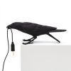 Seletti Lampes De Table | Lampe De Table Bird Playing / Corbeau Joueur Plastique Noir - Seletti