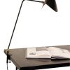 Serge Mouille Lampes De Table | Lampe D'Architecte Agrafee Metal Noir / 2 Rotules - Base Etau - 1957 - Serge Mouille