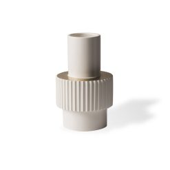 Pols Potten Vases | Vase Gear Small Ceramique Blanc / O16 X H25,5 Cm - Pols Potten