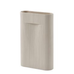 Muuto Vases | Vase Ridge Large Ceramique Blanc Beige / H 48 Cm - Muuto