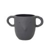 Ferm Living Pots Et Plantes | Pot De Fleurs Mus Large Ceramique Gris / Gres - H 12 Cm - Ferm Living