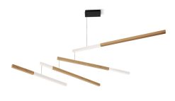 Presse citron Suspensions | Suspension Tasso Nez Led / Chene - L 155 Cm / Non Dimmable (1100 Lumens) - Presse Citron