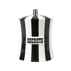 Jonathan Adler Boites Et Conservation | Boite Vice - Secrets Ceramique Noir / O 16 X H 20 Cm - Jonathan Adler