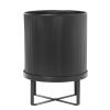 Ferm Living Pots Et Plantes | Pot De Fleurs Bau Large Metal Noir / O 28 Cm - Ferm Living