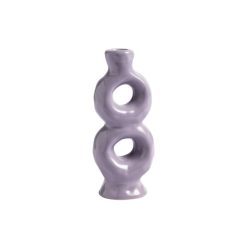 & klevering Bougeoirs, Photophores | Bougeoir Loop Ceramique Violet / L 8 X H 18 Cm - & Klevering