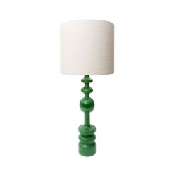 POPUS EDITIONS Lampes De Table | Lampe De Table Pamela Tissu Bois Vert / O 35 X H 87 Cm - Popus Editions