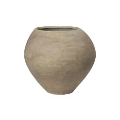 Ferm Living Pots Et Plantes | Pot De Fleurs Dodu Tall Pierre Marron / O 58 X H 51 Cm - Ciment - Ferm Living