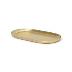 Ferm Living Plateaux Et Plats De Service | Plateau Basho Or Metal Oval / Laiton - 17 X 8 Cm - Ferm Living