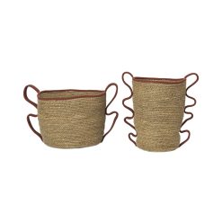 Ferm Living Paniers Et Petits Rangements | Panier Verso Fibre Vegetale Beige / Set De 2 - Tresse Main - Ferm Living