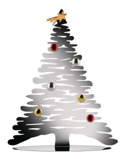 Alessi Decorations De Noel | Decoration De Noel Bark Tree Metal / H 45 Cm - Sapin En Acier + Aimants Colores - Alessi