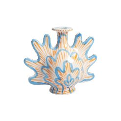 & klevering Vases | Vase Shellegance Large Ceramique Bleu / Bougeoir - L 21 X H 17 Cm - & Klevering