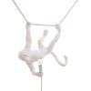 Seletti Suspensions | Lampe Monkey Swing Plastique Blanc / Indoor - L 60 Cm - Seletti