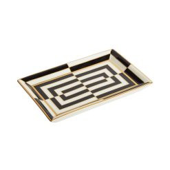 Jonathan Adler Centres De Table Et Vide-Poches | Coupelle Op Art Ceramique Noir / Vide-Poches - 18 X 13 Cm - Jonathan Adler