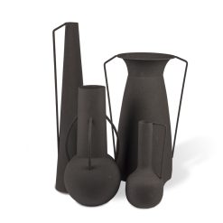 Pols Potten Vases | Vase Roman Metal Noir / Set De 4 - Usage Decoratif Seulement - Pols Potten