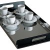 Alessi Plateaux Et Plats De Service | Plateau Vassily Metal Noir / Acier - 45 X 30 Cm - Alessi