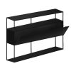 Zeus Mobilier Et Objets Lumineux | Buffet Tristano Metal Noir / Avec Eclairage Led - L 150 X H 103 Cm - Zeus