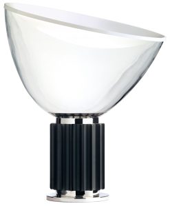 Flos Led | Lampe De Table Taccia Led Verre Noir / H 64,5 Cm - Castiglioni, 1962 - Flos