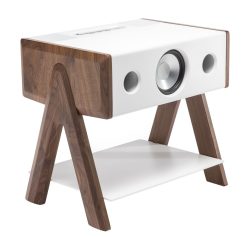 La Bou00eete Concept High Tech | Enceinte Bluetooth Cube Materiau Composite Blanc Bois Naturel / Corian® - La Boite Concept