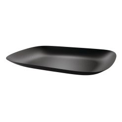 Alessi Plateaux Et Plats De Service | Plateau Moire Metal Noir / Acier - 45 X 34 Cm - Alessi