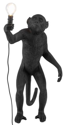 Seletti Luminaires De Salle De Bains | Lampe D'Exterieur Monkey Standing Plastique Noir / Outdoor - H 54 Cm - Seletti