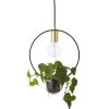 Bloomingville Suspensions | Suspension Metal Noir Or / Avec Pot De Fleurs - O 30 Cm - Bloomingville