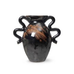 Ferm Living Vases | Vase Verso Ceramique Noir / O 18 X H 27 Cm - Ferm Living