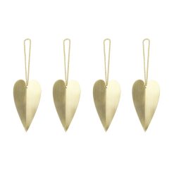 Ferm Living Decorations De Noel | Boule De Noel Heart Metal Or / Set De 4 - Laiton - Ferm Living