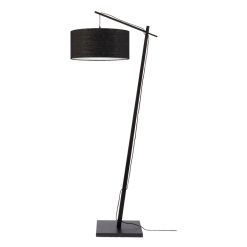 GOOD&MOJO Lampadaires | Lampadaire Andes Tissu Bois Noir / Lin & Bambou - H 176 Cm - Good&Mojo