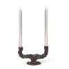 Ferm Living Bougeoirs, Photophores | Chandelier Dito Ceramique Marron / 25 X 8 X H 16 Cm - Gres - Ferm Living