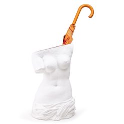 Seletti Paniers Et Petits Rangements | Porte-Parapluies Milo Verre Plastique Blanc / Fibre De Verre - H 50 Cm - Seletti