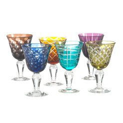 Pols Potten Verres | Verre A Vin Cuttings Verre Multicolore / Set De 6 - Pols Potten