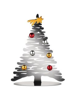 Alessi Decorations De Noel | Decoration De Noel Bark Tree Metal Argent / H 30 Cm - Sapin En Acier - Alessi