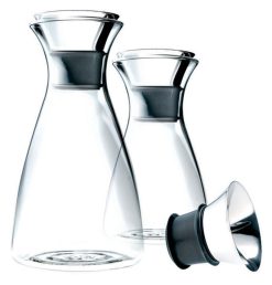 Eva Solo Carafes Et Decanteurs | Carafe Stoppe-Goutte Metal Verre 1 L / Forme Evasee - Sans Fourreau - Eva Solo