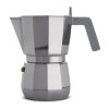 Alessi Cafetieres | Cafetiere Italienne Moka Gris Argent Metal /6 Tasses - Alessi