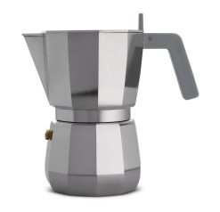 Alessi Cafetieres | Cafetiere Italienne Moka Gris Argent Metal /6 Tasses - Alessi