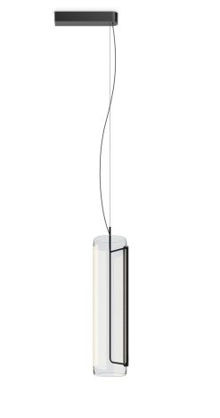 Vibia Suspensions | Suspension Guise Metal Verre Gris / Diffuseur Vertical - Led - Vibia