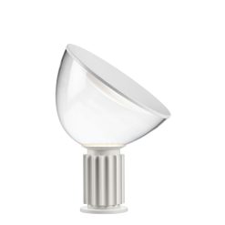 Flos Lampes De Table | Lampe De Table Taccia Led Small Verre Blanc / H 48 Cm - Castiglioni, 1962 - Flos